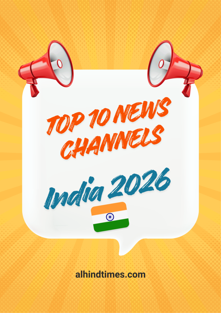 Top 10 News Channels in India 2026 TRP ranking and popularity list with Indian flag