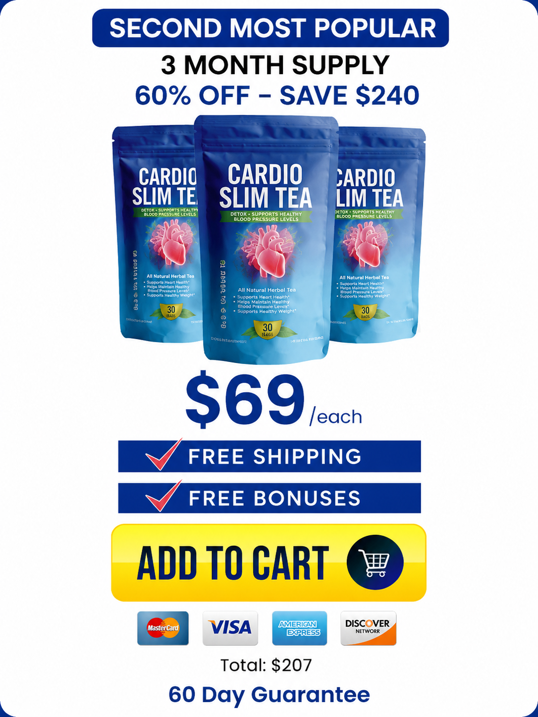 Cardio Slim Tea Herbal Wellness Supplement Advertisement