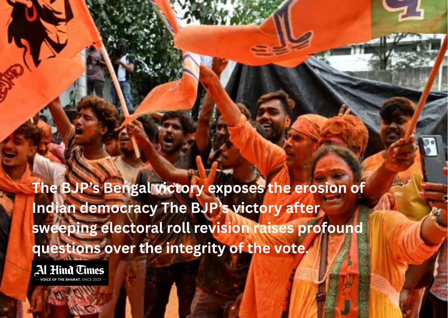 Political debate over BJP Bengal election victory and democracy concerns in 2026