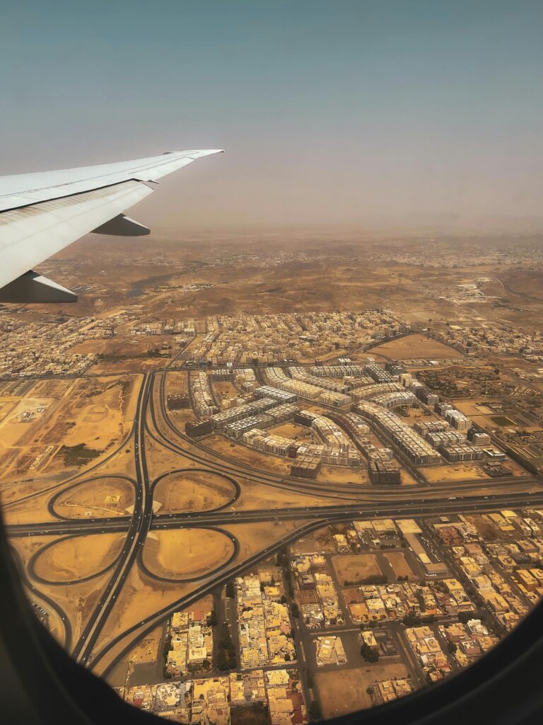 Saudia Airlines aircraft supporting international Hajj and Umrah tourism operations