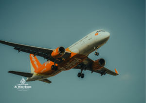Smart aviation technology systems at a modern international airport
