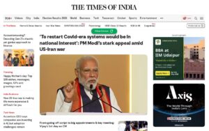 Times of India TOI English newspaper India media and business news platform