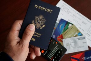 International travelers using UAE digital tourist visa services at Dubai airport