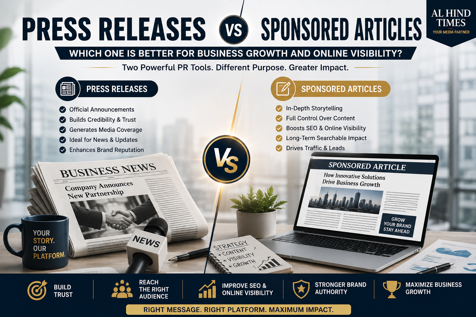 Press releases and sponsored articles helping businesses improve online visibility and brand credibility