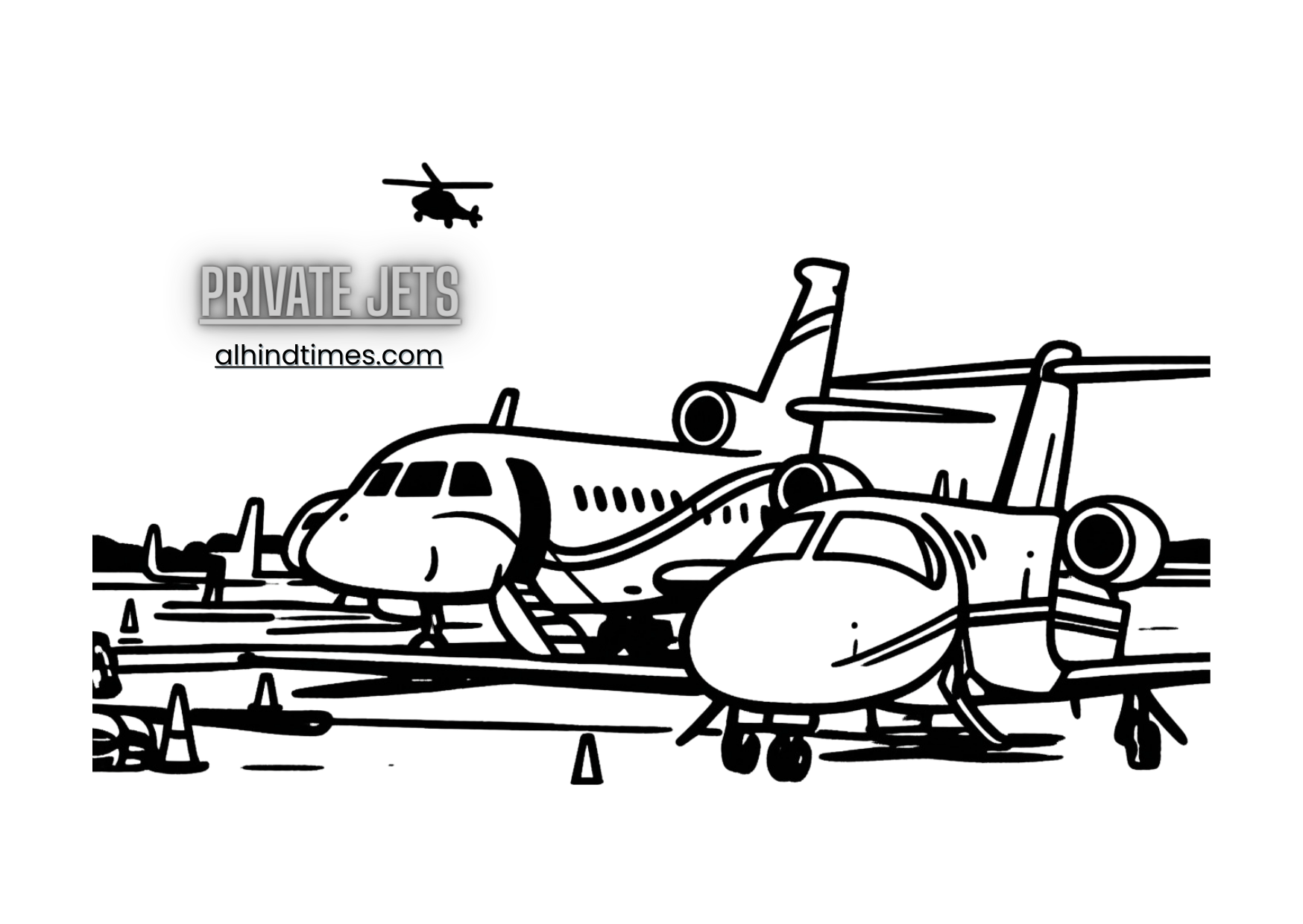 Private jet and executive helicopter representing premium aviation solutions and aircraft acquisition services
