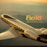 Flexjet private business jet parked on the airport apron showcasing luxury executive aviation services.