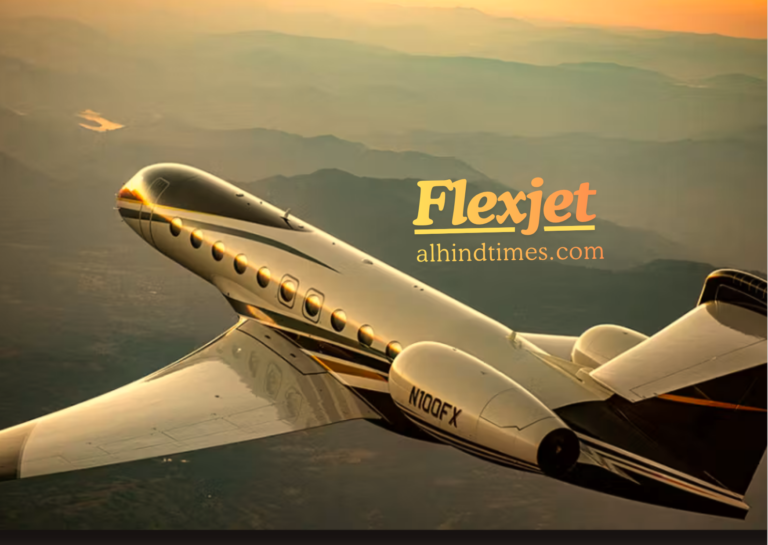 Flexjet private business jet parked on the airport apron showcasing luxury executive aviation services.
