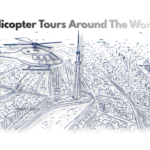 Luxury helicopter tour flying above famous landmarks during a scenic sightseeing experience