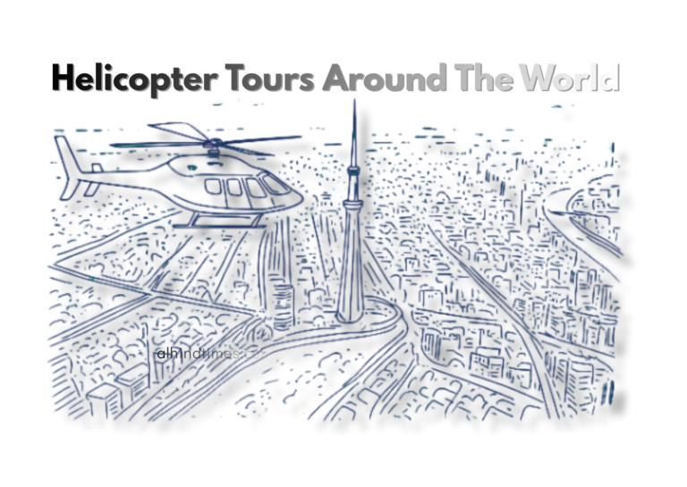 Luxury helicopter tour flying above famous landmarks during a scenic sightseeing experience