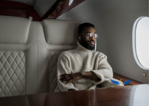Luxury private jet used by high net worth individuals for executive travel and business mobility