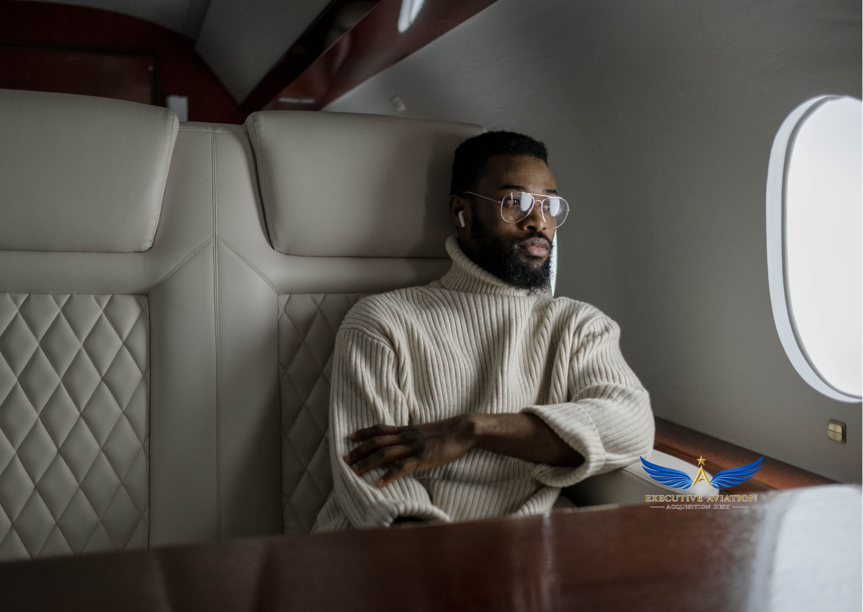 Luxury private jet used by high net worth individuals for executive travel and business mobility