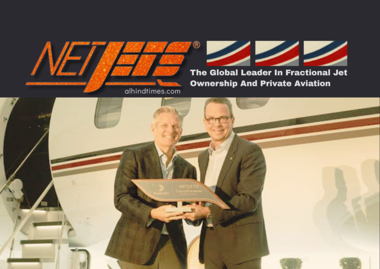 NetJets private business jet at an executive airport representing global private aviation services