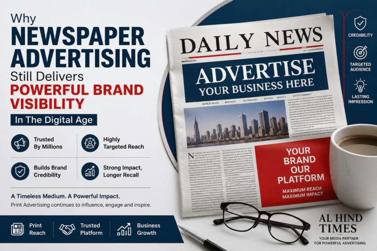 Business newspaper advertising campaign reaching customers through trusted print media