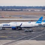 Airbus commercial aircraft displayed during an international airshow representing the company's global aviation leadership.