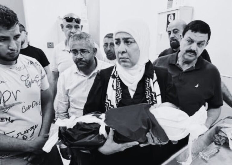 Family grieving after the death of a three-month-old baby during the Gaza conflict following reported difficulties reaching medical care.