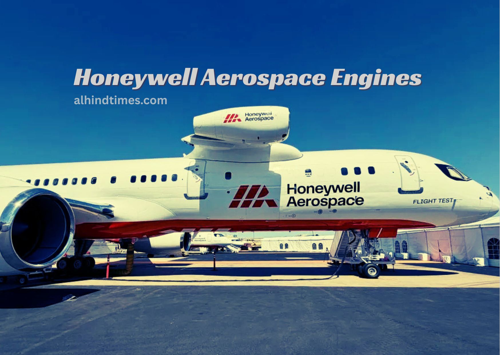 Honeywell Aerospace aircraft engine and auxiliary power system displayed during advanced aerospace engineering operations.