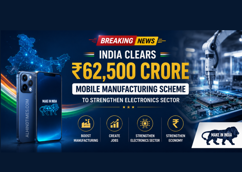 📱 India Clears ₹62,500 Crore Mobile Manufacturing Scheme to Strengthen Electronics Sector