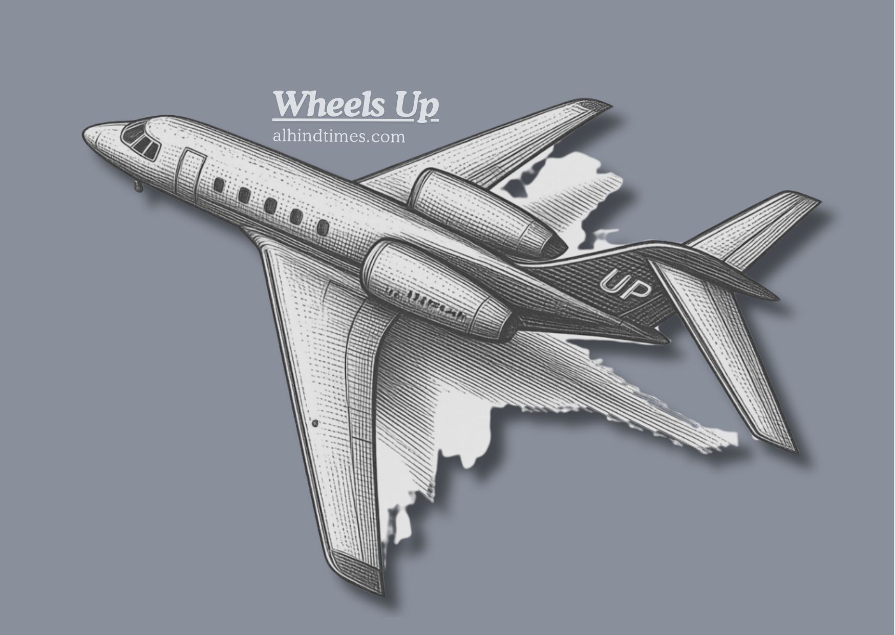 Wheels Up private jet preparing for departure at an executive airport terminal.
