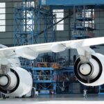 Aircraft engine health monitoring dashboard displaying real-time engine performance analytics.