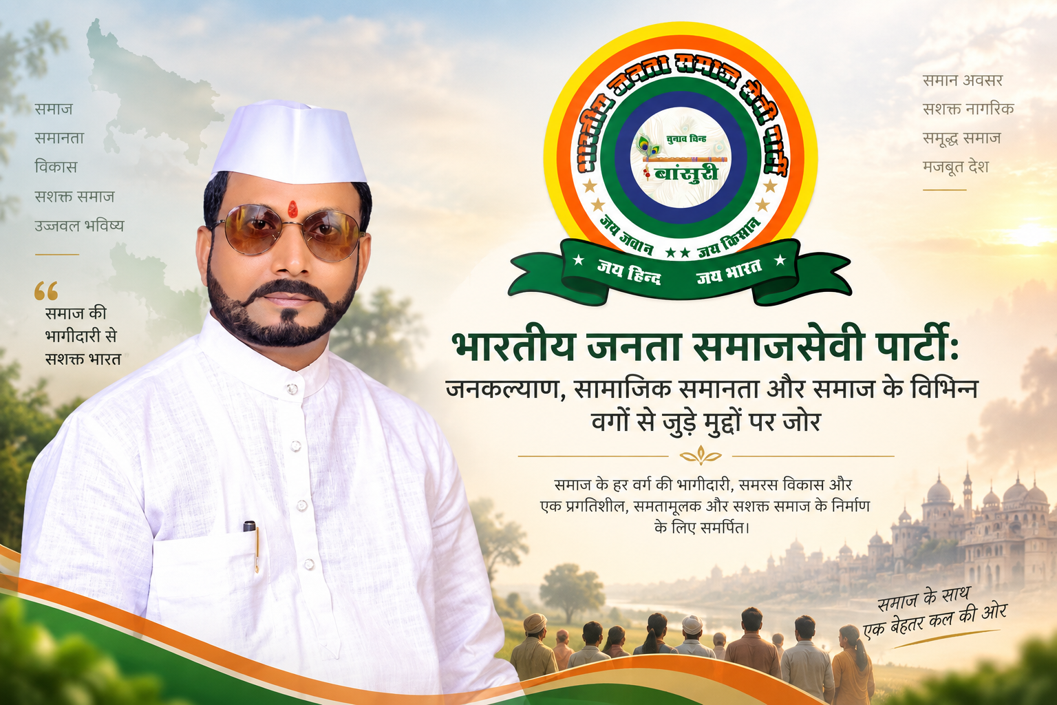 भारतीय जनता समाजसेवी पार्टी के संस्थापक एवं राष्ट्रीय अध्यक्ष समाजसेवी शिवराज शर्मा और पार्टी के जनकल्याण से जुड़े सामाजिक सरोकार