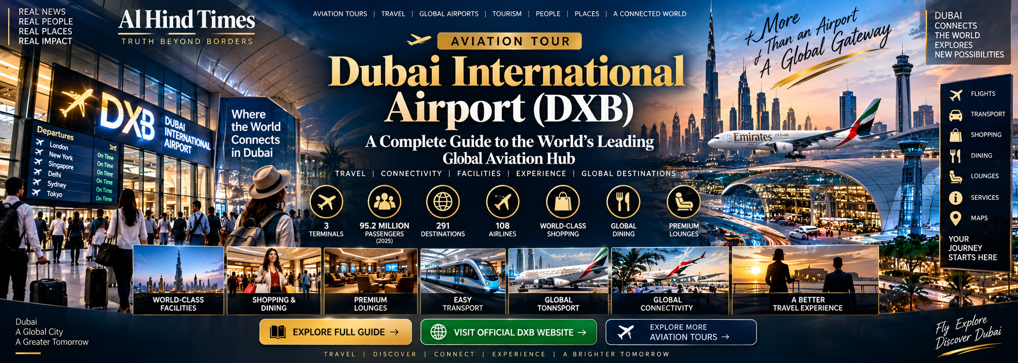 Dubai International Airport DXB terminal and aircraft