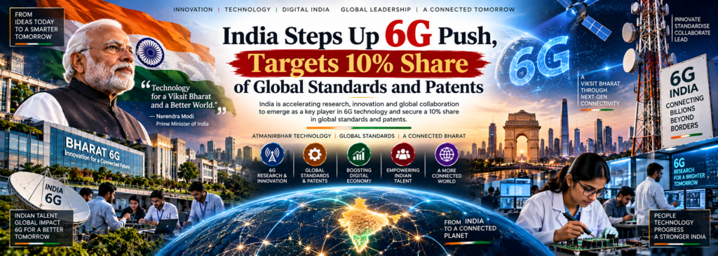 India 6G technology and next-generation telecommunications network concept