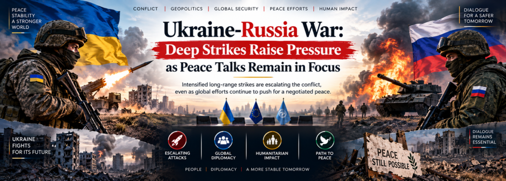 Ukraine-Russia War: Deep Strikes Raise Pressure as Peace Talks Remain in Focus
