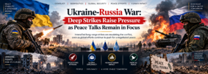 Ukraine Russia war and peace talks represented by a map of the conflict region