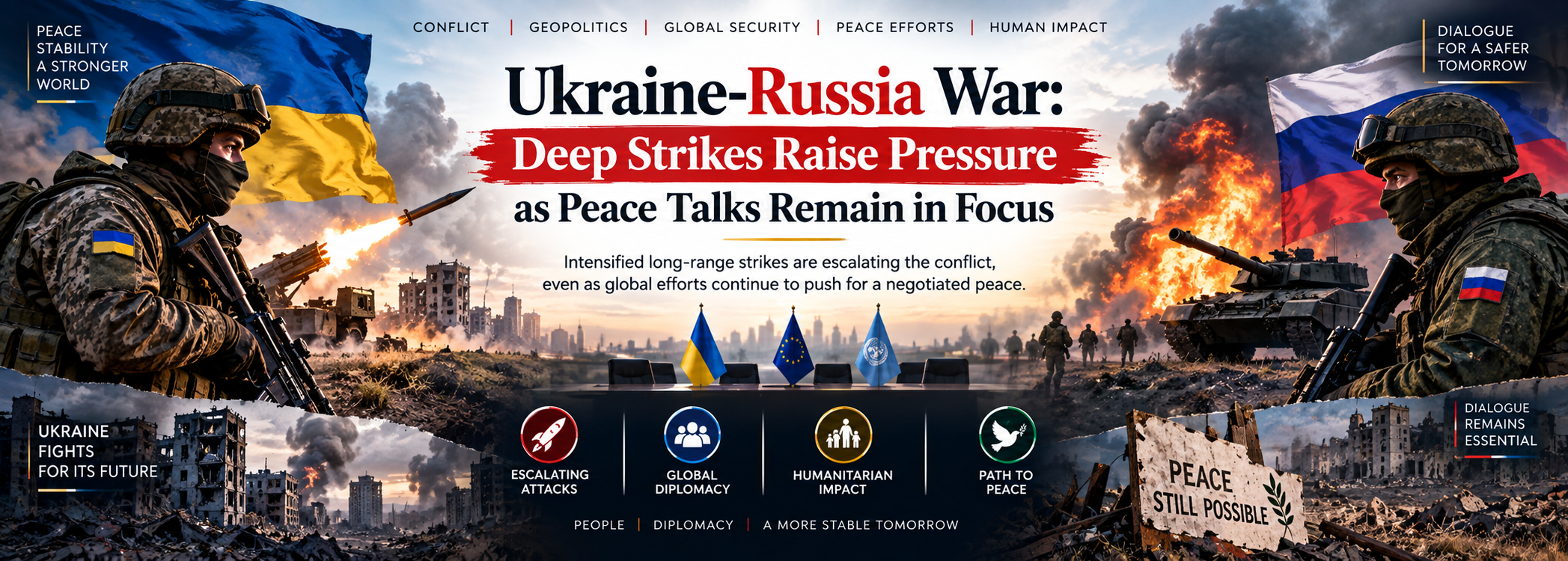 Ukraine Russia war and peace talks represented by a map of the conflict region